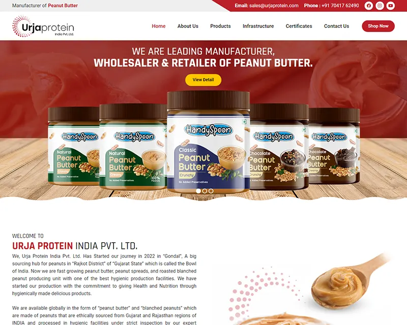 Urja Protein India Pvt. Ltd. Website design agency Web design services Professional website design Custom website design Responsive web design Creative web design UX/UI design services Ecommerce website design Small business web design Corporate website design Mobile-friendly website design WordPress website design Graphic design for websites SEO-friendly web design Affordable website design
